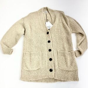Isabel Marant Etoile Scott Cardigan brown alpaca button front 38